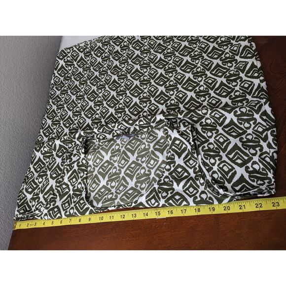 Jessica London Long Tunic 18W Green White Geometric Print Relaxed Full Coverage - Picture 7 of 9